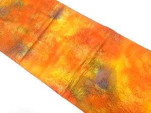 竹内織物製　唐花模様織り出し　袋帯